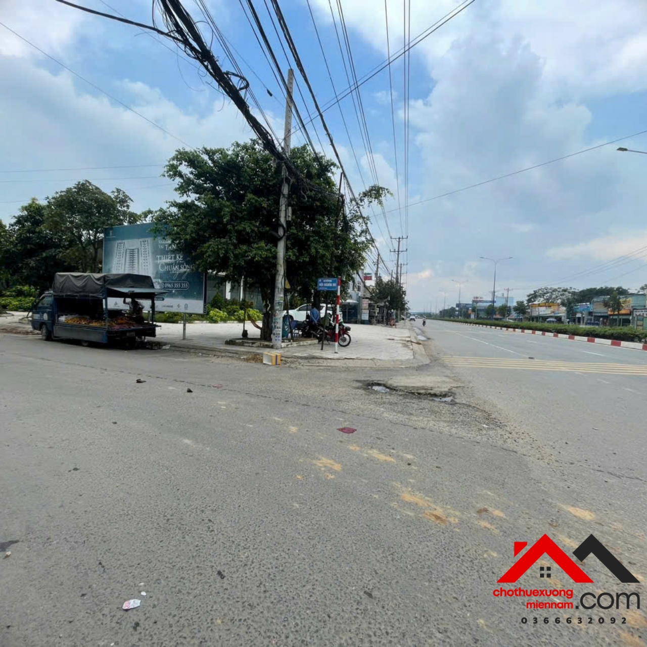 Cho thuê mặt bằng 2 mặt tiền DT747B Tân Uyên Bình Dương, 1200m², giá tốt. Liên hệ: - Ảnh 1